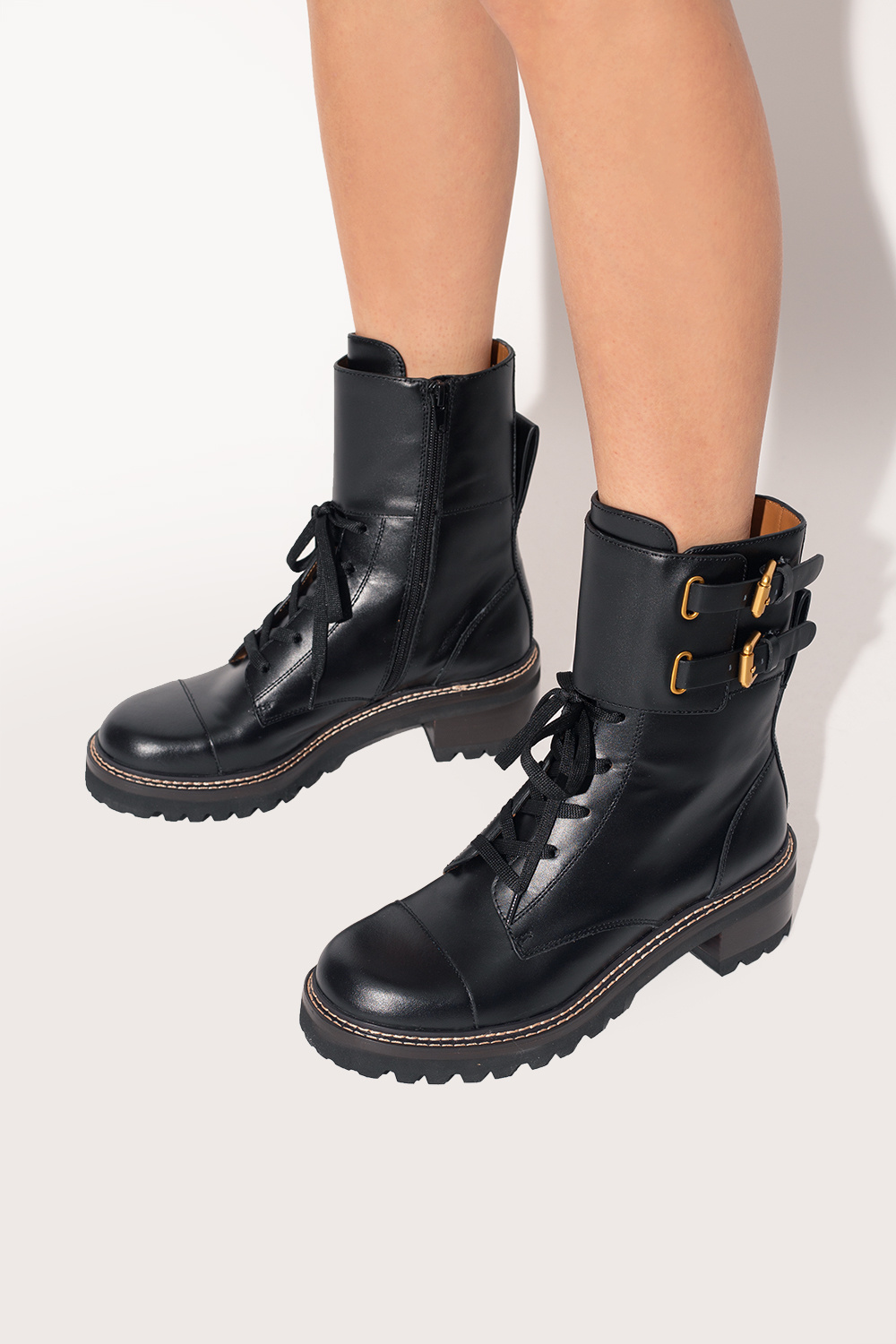 See by chloé sales combat ankle boot